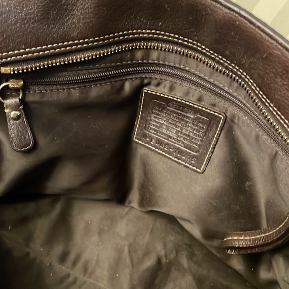 Brown leather Coach tote - Picture 9 of 13